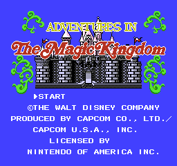 Adventures in the Magic Kingdom title screenshot